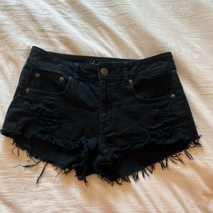 AE Black Denim Shorts